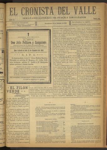 'El Cronista del Valle' - Época 1ª Año VI Número 293 - 1915 octubre 16