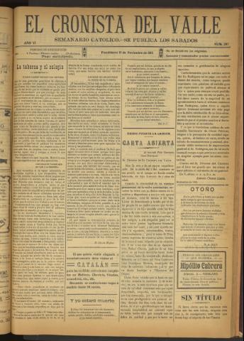 'El Cronista del Valle' - Época 1ª Año VI Número 297 - 1915 noviembre 13