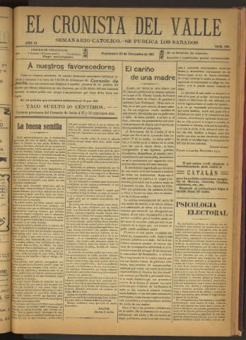 'El Cronista del Valle' - Época 1ª Año VI Número 298 - 1915 noviembre 20