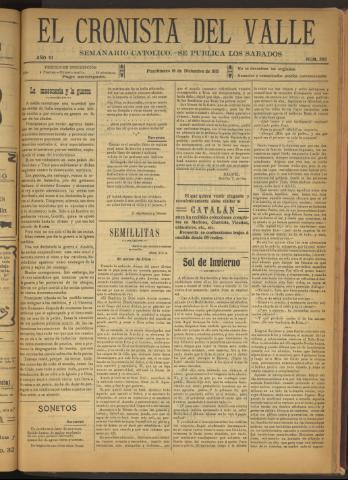 'El Cronista del Valle' - Época 1ª Año VI Número 302 - 1915 diciembre 18