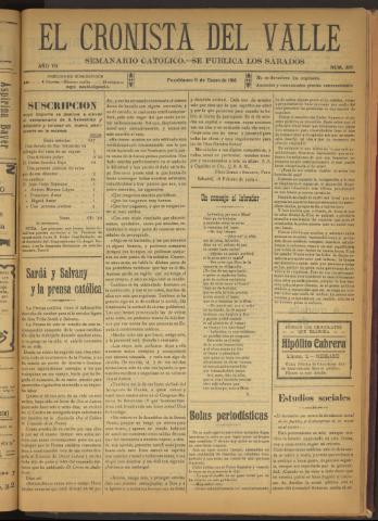 'El Cronista del Valle' - Época 1ª Año VII Número 305 - 1916 enero 08