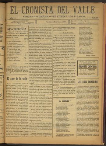 'El Cronista del Valle' - Época 1ª Año VII Número 307 - 1916 enero 22