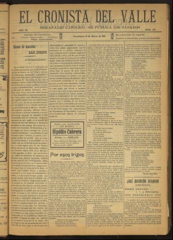 'El Cronista del Valle' - Época 1ª Año VII Número 315 - 1916 marzo 18