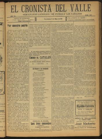 'El Cronista del Valle' - Época 1ª Año VII Número 322 - 1916 mayo 06