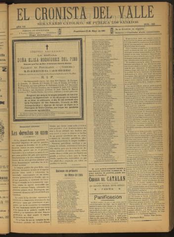 'El Cronista del Valle' - Época 1ª Año VII Número 323 - 1916 mayo 13