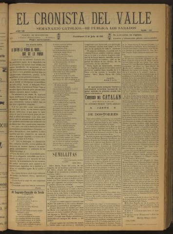 'El Cronista del Valle' - Época 1ª Año VII Número 331 - 1916 julio 08