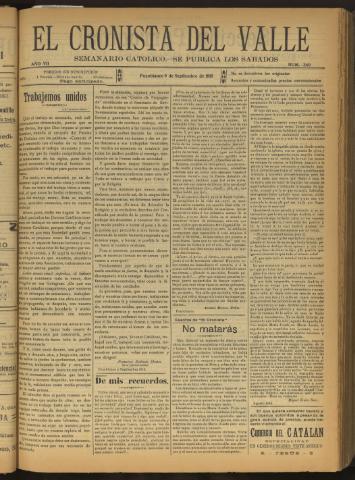 'El Cronista del Valle' - Época 1ª Año VII Número 340 - 1916 septiembre 09