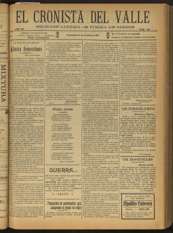 'El Cronista del Valle' - Época 1ª Año VII Número 346 - 1916 octubre 21