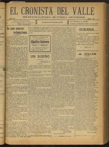 'El Cronista del Valle' - Época 1ª Año VII Número 347 - 1916 octubre 28