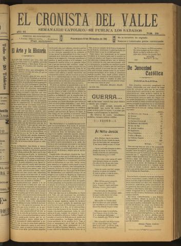 'El Cronista del Valle' - Época 1ª Año VII Número 356 - 1916 diciembre 30