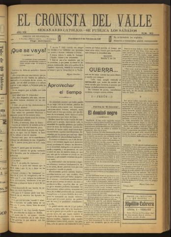 'El Cronista del Valle' - Época 1ª Año VIII Número 363 - 1917 febrero 17