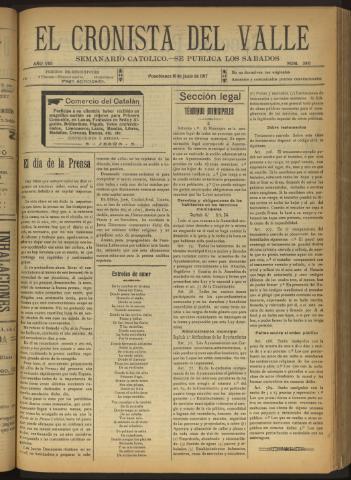'El Cronista del Valle' - Época 1ª Año VIII Número 380 - 1917 junio 16