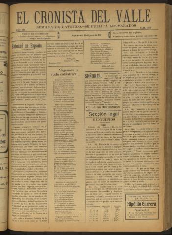 'El Cronista del Valle' - Época 1ª Año VIII Número 382 - 1917 junio 30