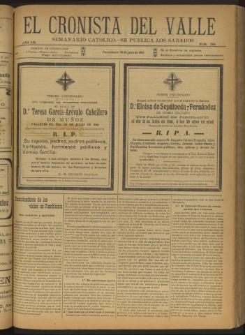 'El Cronista del Valle' - Época 1ª Año VIII Número 386 - 1917 julio 28
