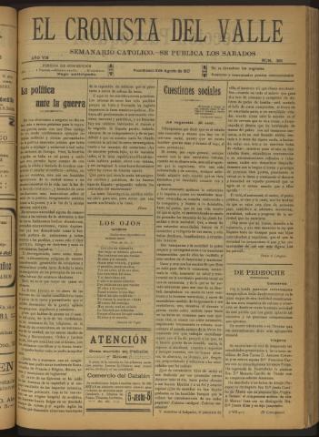 'El Cronista del Valle' - Época 1ª Año VIII Número 388 - 1917 agosto 11