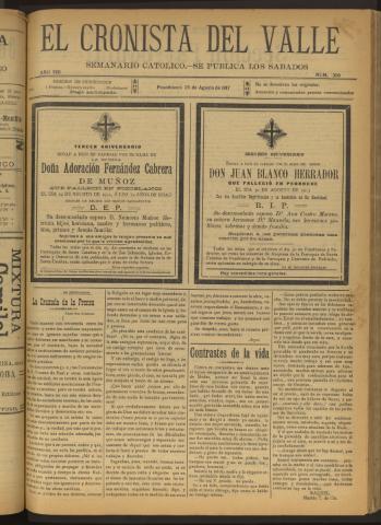 'El Cronista del Valle' - Época 1ª Año VIII Número 390 - 1917 agosto 25