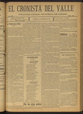 'El Cronista del Valle' - Época 1ª Año VIII Número 392 - 1917 septiembre 08