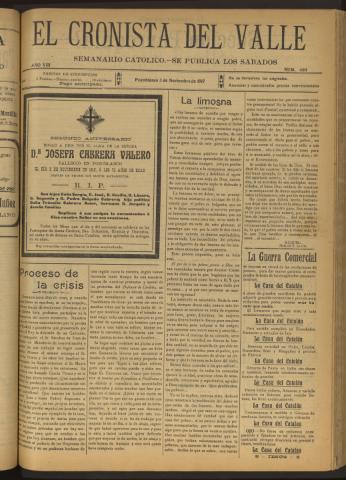 'El Cronista del Valle' - Época 1ª Año VIII Número 400 - 1917 noviembre 03