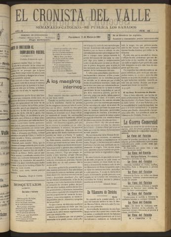 'El Cronista del Valle' - Época 1ª Año IX Número 418 - 1918 marzo 09