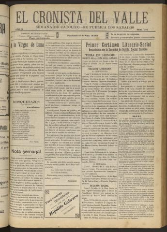 'El Cronista del Valle' - Época 1ª Año IX Número 428 - 1918 mayo 18