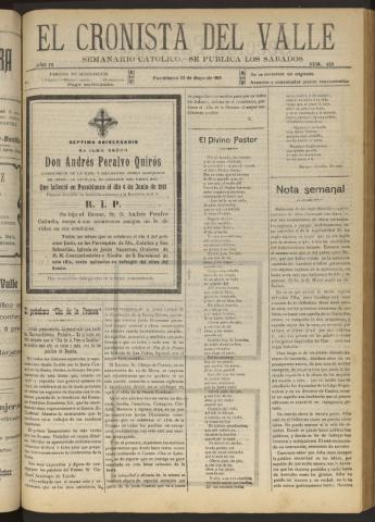 'El Cronista del Valle' - Época 1ª Año IX Número 429 - 1918 mayo 25