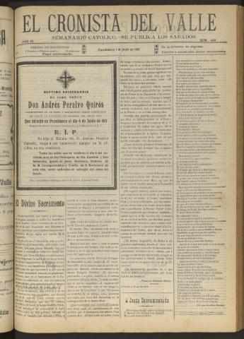 'El Cronista del Valle' - Época 1ª Año IX Número 430 - 1918 junio 01