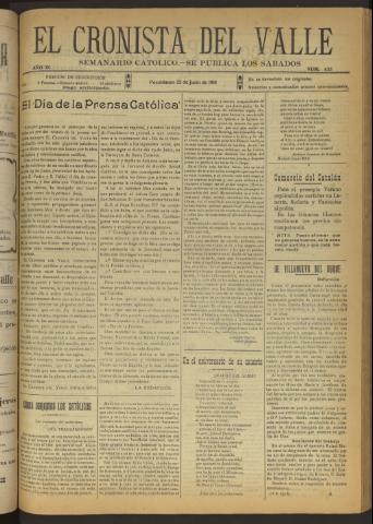 'El Cronista del Valle' - Época 1ª Año IX Número 433 - 1918 junio 22
