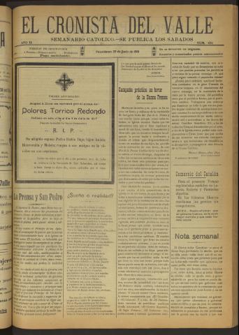 'El Cronista del Valle' - Época 1ª Año IX Número 434 - 1918 junio 29