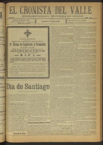 'El Cronista del Valle' - Época 1ª Año IX Número 438 - 1918 julio 27