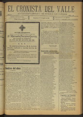 'El Cronista del Valle' - Época 1ª Año IX Número 441 - 1918 agosto 17