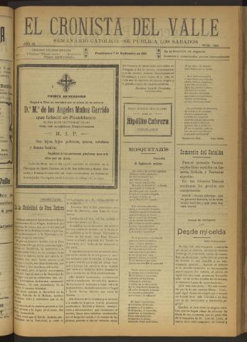 'El Cronista del Valle' - Época 1ª Año IX Número 444 - 1918 septiembre 07