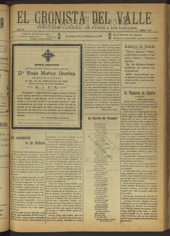 'El Cronista del Valle' - Época 1ª Año IX Número 447 - 1918 septiembre 28