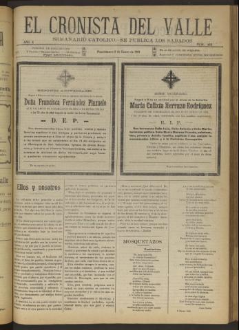 'El Cronista del Valle' - Época 1ª Año X Número 462 - 1919 enero 11