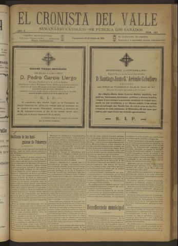 'El Cronista del Valle' - Época 1ª Año X Número 463 - 1919 enero 18