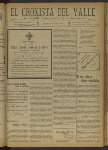 'El Cronista del Valle' - Época 1ª Año X Número 464 - 1919 enero 25