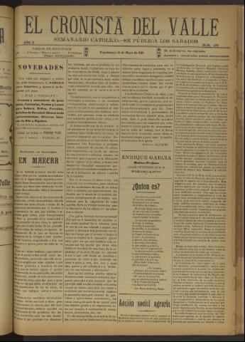 'El Cronista del Valle' - Época 1ª Año X Número 479 - 1919 mayo 10