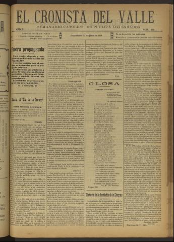 'El Cronista del Valle' - Época 1ª Año X Número 485 - 1919 junio 21