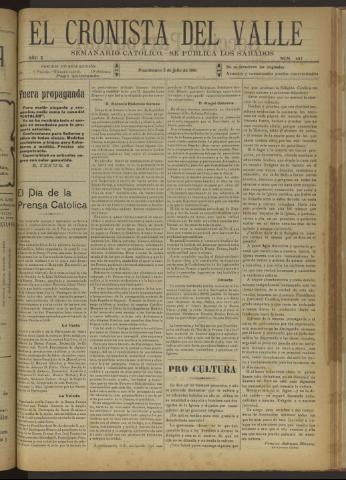 'El Cronista del Valle' - Época 1ª Año X Número 487 - 1919 julio 05