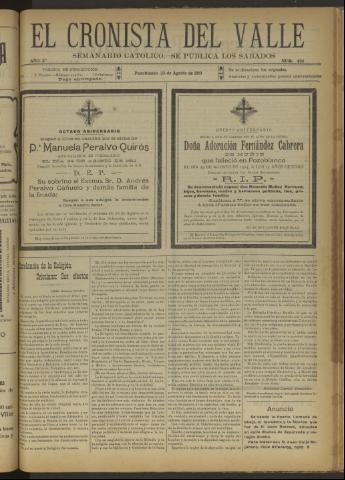 'El Cronista del Valle' - Época 1ª Año X Número 494 - 1919 agosto 23