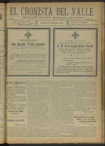 'El Cronista del Valle' - Época 1ª Año X Número 497 - 1919 septiembre 13