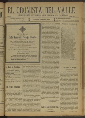 'El Cronista del Valle' - Época 1ª Año X Número 502 - 1919 octubre 18