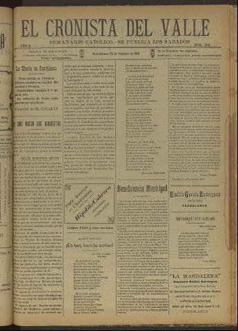 'El Cronista del Valle' - Época 1ª Año X Número 503 - 1919 octubre 25
