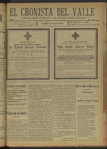 'El Cronista del Valle' - Época 1ª Año X Número 504 - 1919 noviembre 01