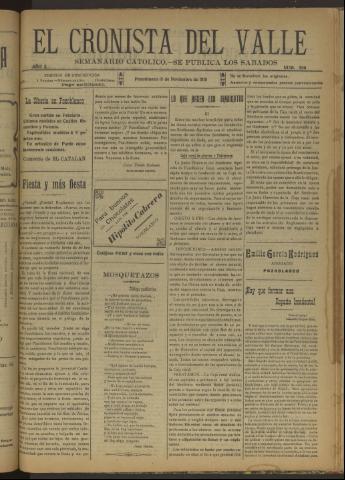 'El Cronista del Valle' - Época 1ª Año X Número 506 - 1919 noviembre 15