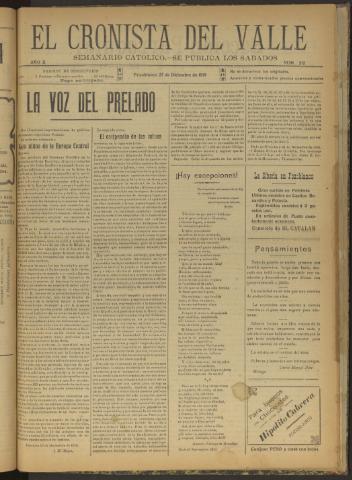 'El Cronista del Valle' - Época 1ª Año X Número 512 - 1919 diciembre 27