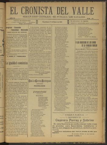 'El Cronista del Valle' - Época 1ª Año XI Número 515 - 1920 enero 17