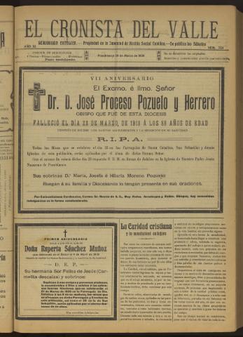 'El Cronista del Valle' - Época 1ª Año XI Número 524 - 1920 marzo 20
