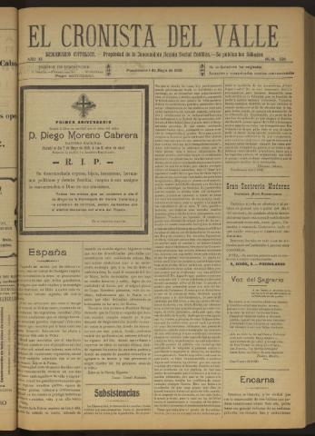 'El Cronista del Valle' - Época 1ª Año XI Número 530 - 1920 mayo 01