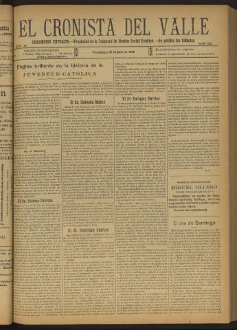 'El Cronista del Valle' - Época 1ª Año XI Número 543 - 1920 julio 31