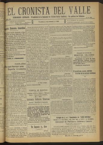 'El Cronista del Valle' - Época 1ª Año XI Número 552 - 1920 octubre 02